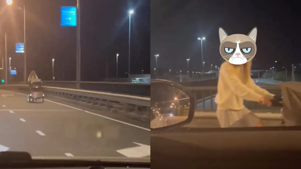 Griet op bakfiets pakt om twee uur 's nachts gewoon lekker de snelweg