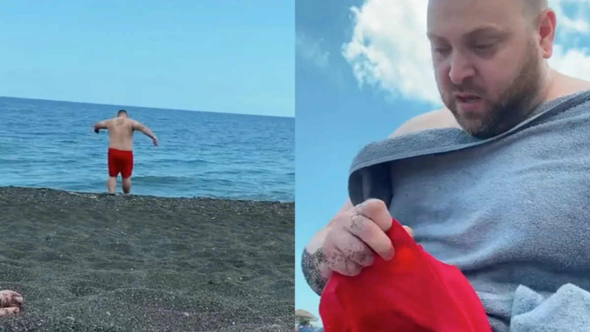 Prank met zwembroek die oplost in het water verloopt zo goed als perfect