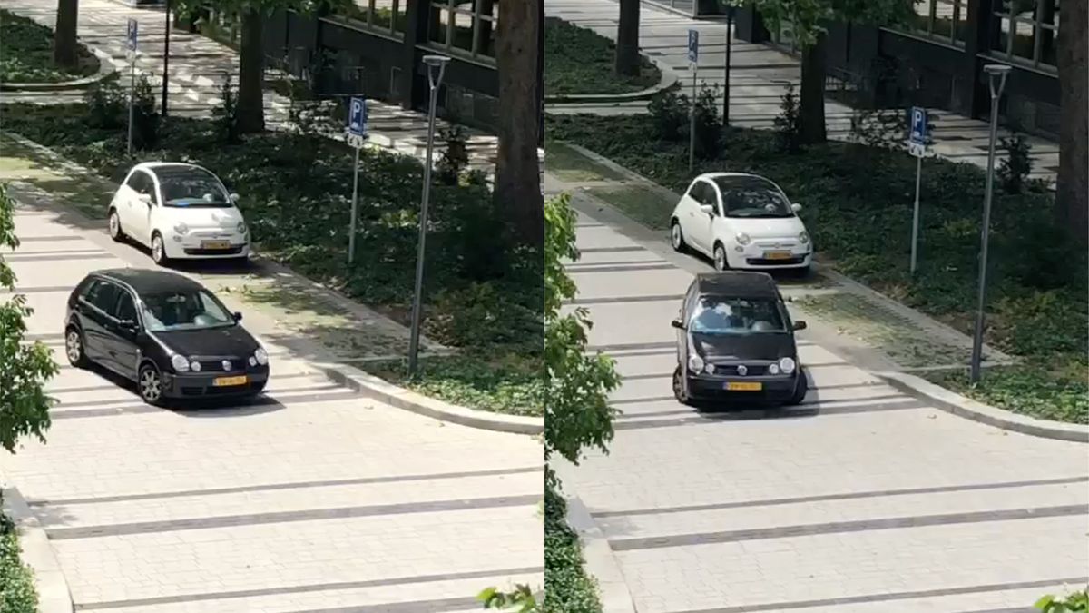 Iemand in Heerlen moet duidelijk nog leren parkeren