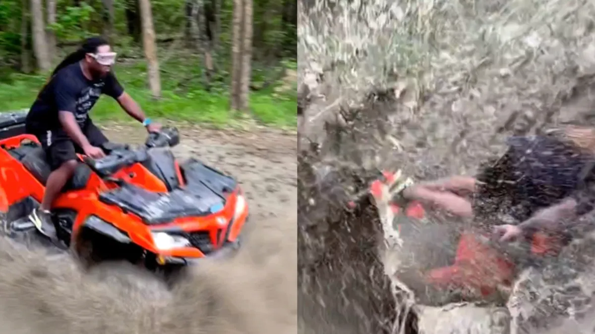 Gast maakt doodsmak met quad maar staat op en loopt door
