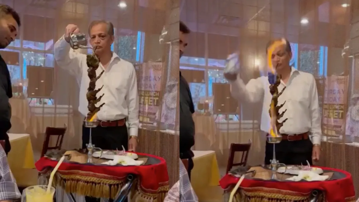 Tafelheer van restaurant zet net even te veel in de fik