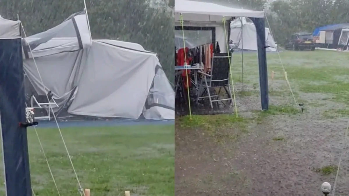 Verslag vanaf de camping, hier en daar een stortbui