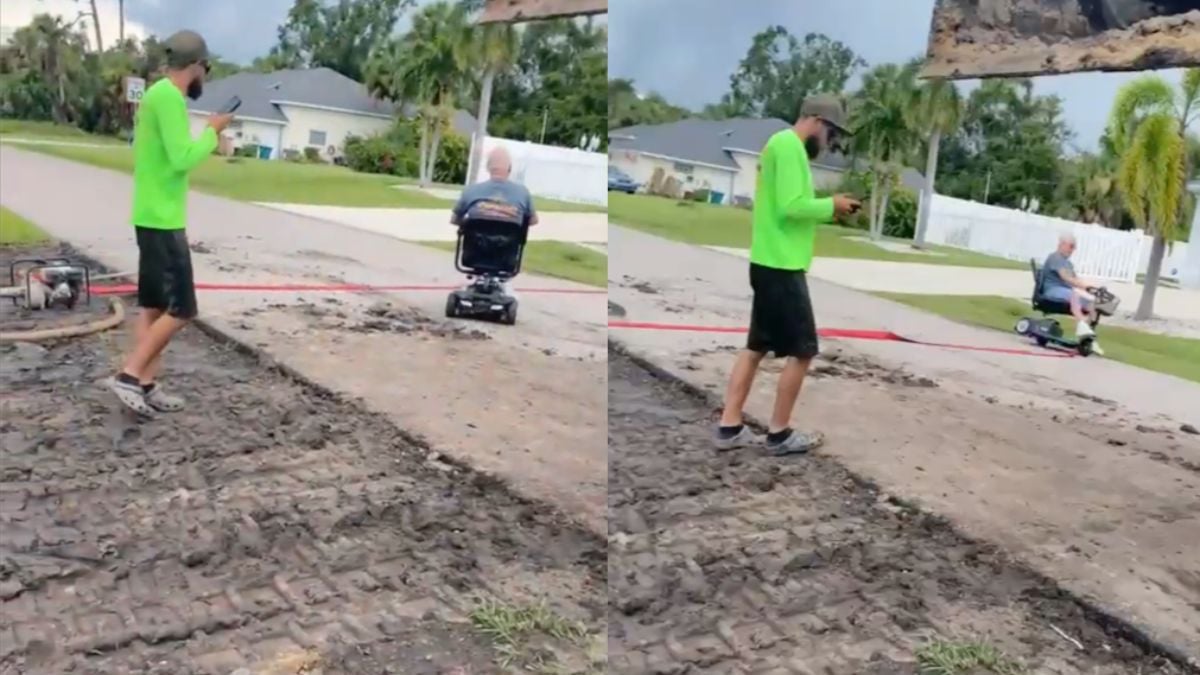 Kevin in scootmobiel krijgt te maken met instant karma