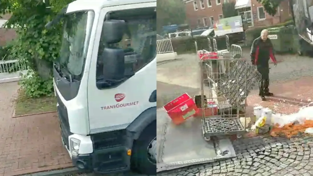 Oeps, foutje! Vrachtwagenchauffeur gooit hele lading op straat