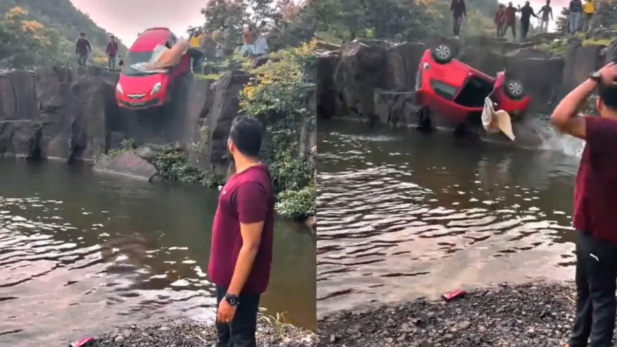 Vader en dochter moesten gered worden na een bizar ongelukje bij waterval