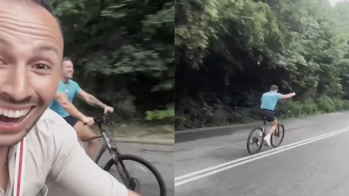 Ben je lekker aan het fietsen kom je MMA-vechter Conor McGregor tegen