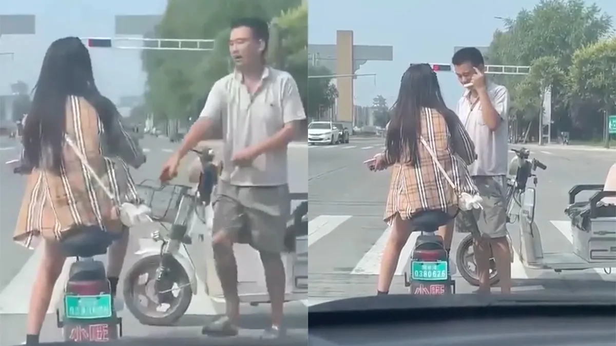 Gewoon gedragen sokken regelen op straat in China