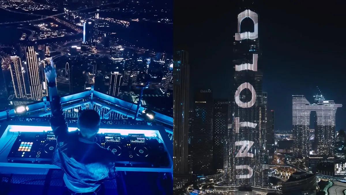 Heerlijk het weekend in met set van Armin van Buuren op Burj Khalifa in Dubai