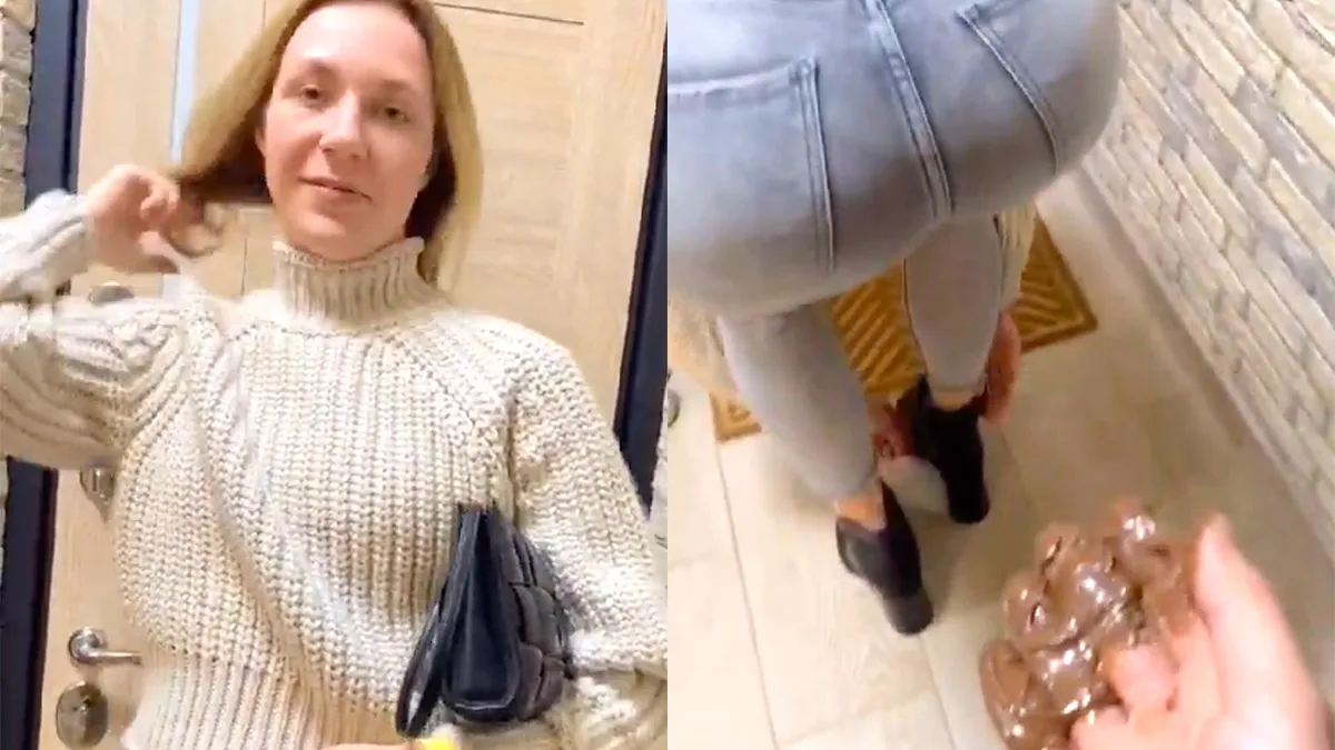 Je vriendin voor paal zetten met een vieze broek