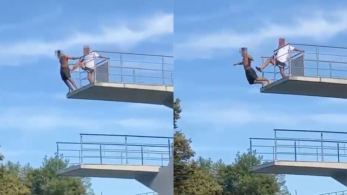 Ophef over Oostenrijkse badmeester die jongen van 10 meter hoge duikplank duwt