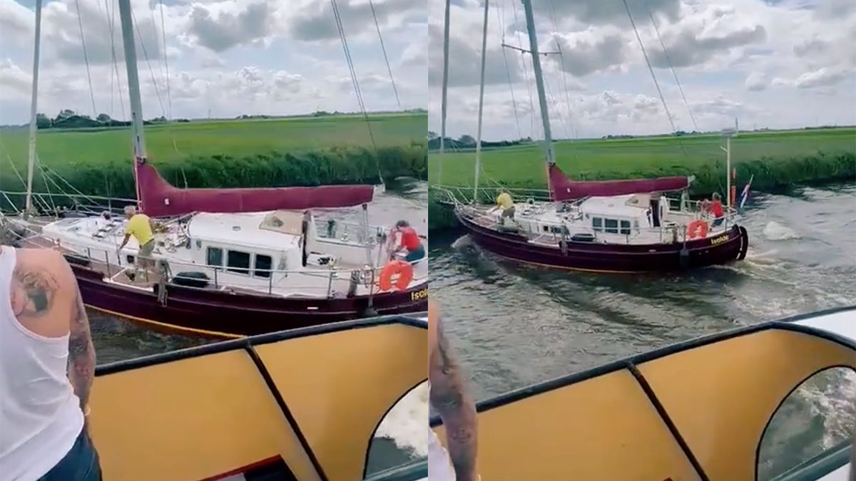 Plezierboot moet vrachtschip voorrang geven, maar gaat niet goed