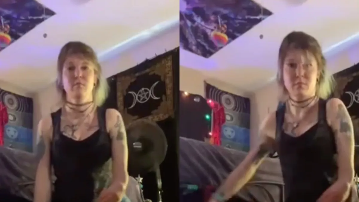 Vrouwtje doet poging om sexy te doen, maar wait for it