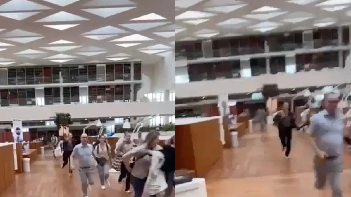 thumb vk beelden van rennende mensen in erasmus mc net voor het schieten