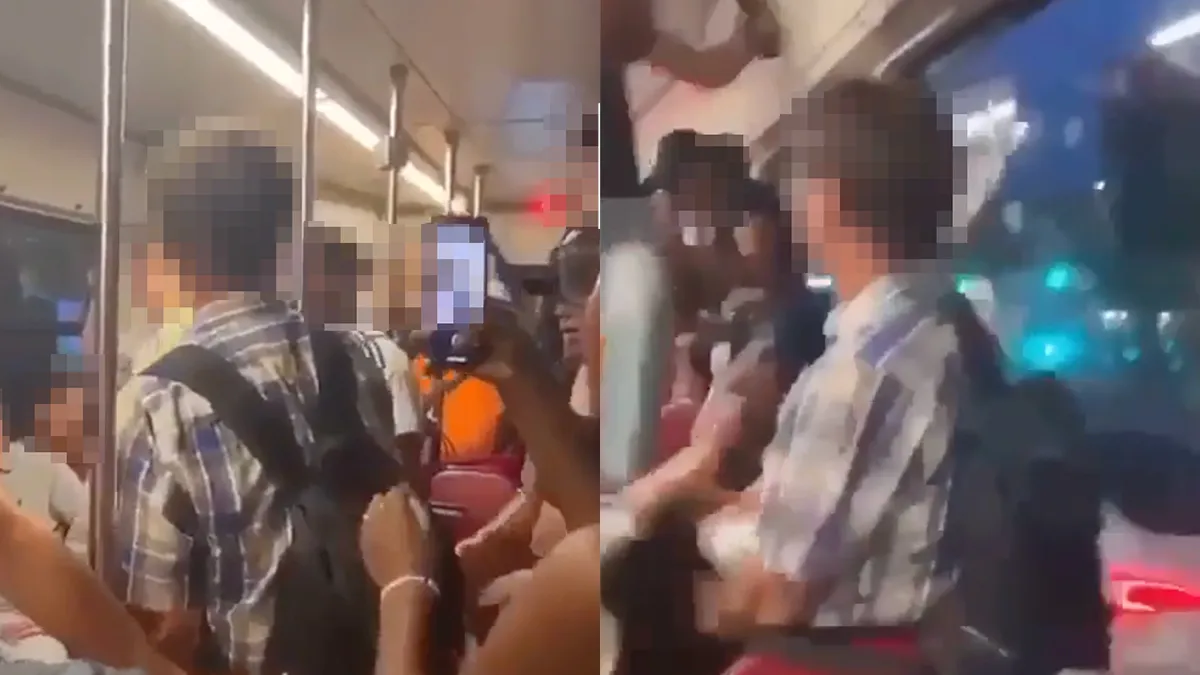 Gezelligheid in tram in Den Haag, want man wordt geschopt en geslagen door groep