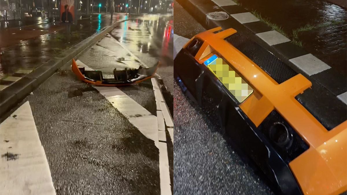 Best raar: Ligt er gewoon een bumper van een Lamborghini Gallardo op straat