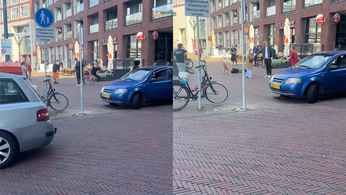 thumb vk iemand even in slaap getikt op het stationsplein in schiedam