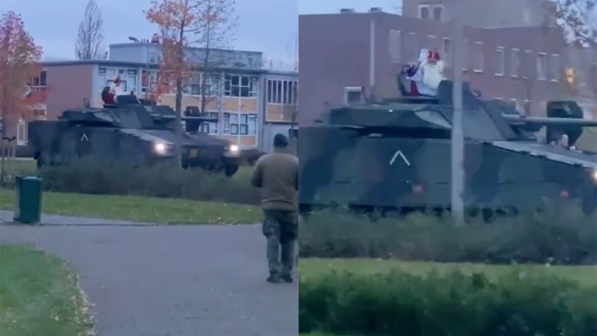 Demonstranten KOZP maken geen kans, Sinterklaas komt aan in een tank