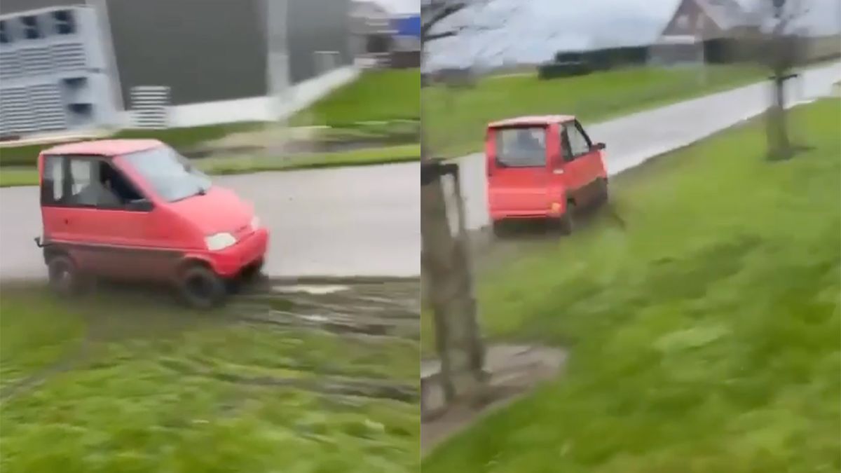 Lantaarnpaal stopt stuntende chauffeur in canta