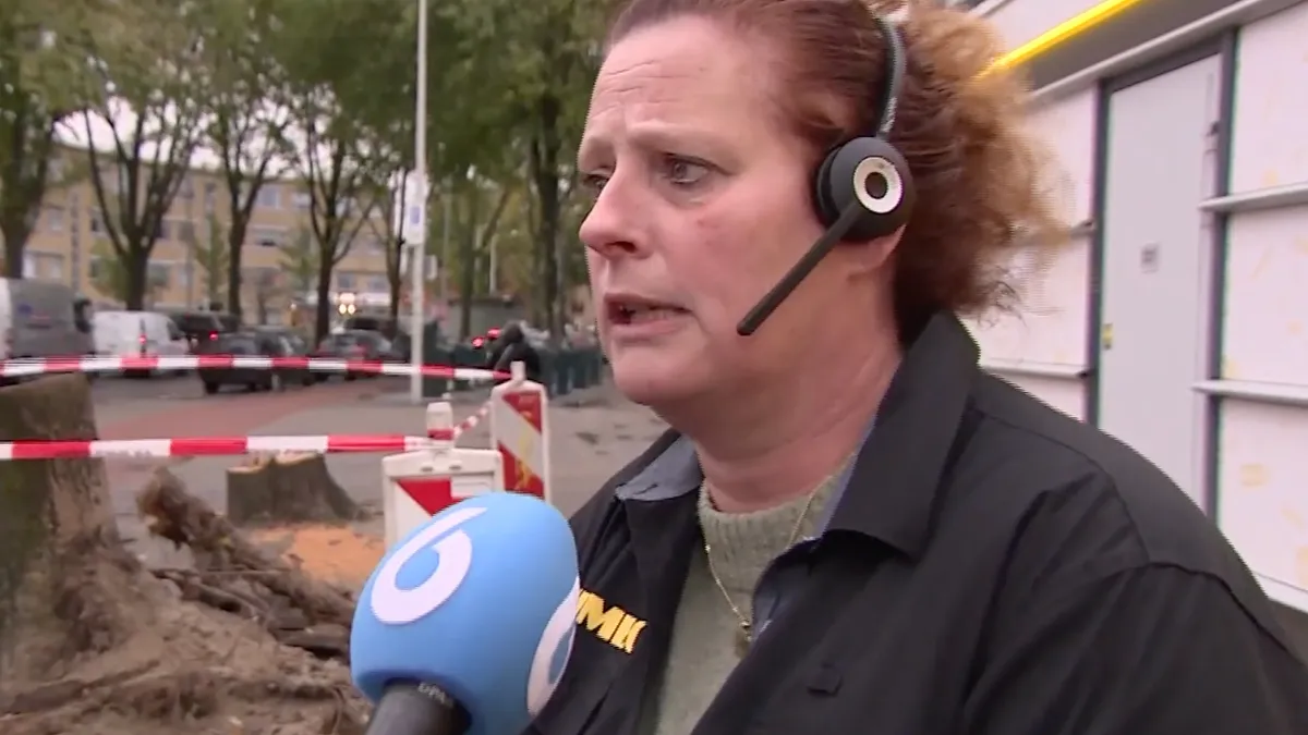 thumb vk ondertussen tijdens storm ciaran in den haag boom valt op vrouw
