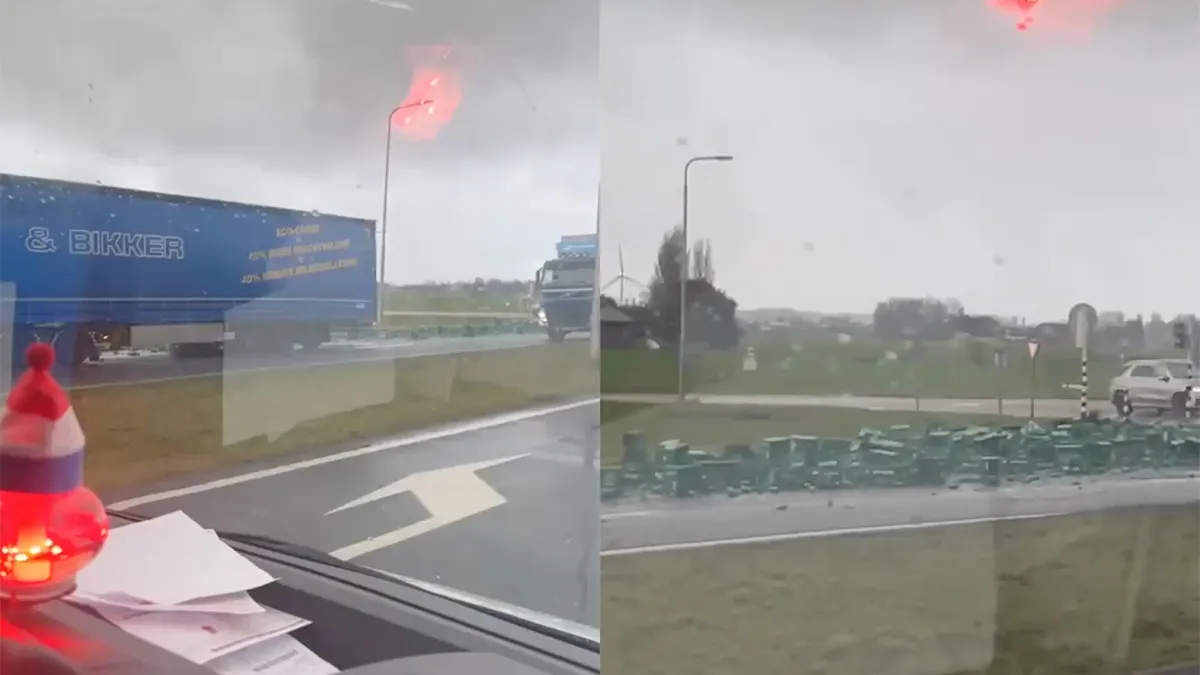 thumb vk vrachtwagen verliest groot aantal bierkratten op n11