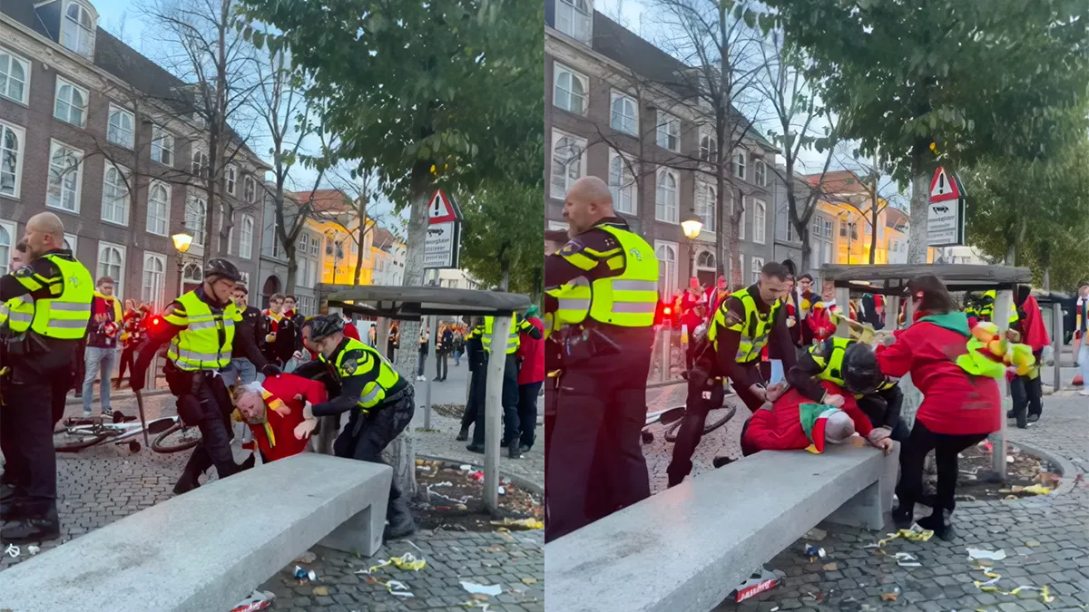 thumb vk vrouw in oeteldonk boos op 11 11 en slaat agent met trompet