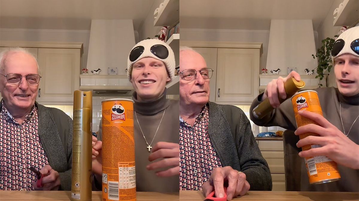 Opa Gerrit doet een wetenschappelijk experiment met Pringles en haarlak