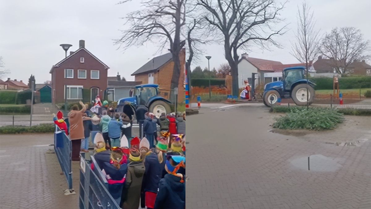 Sinterklaas valt van trekker bij aankomst op school in Limburgse Sint Joost