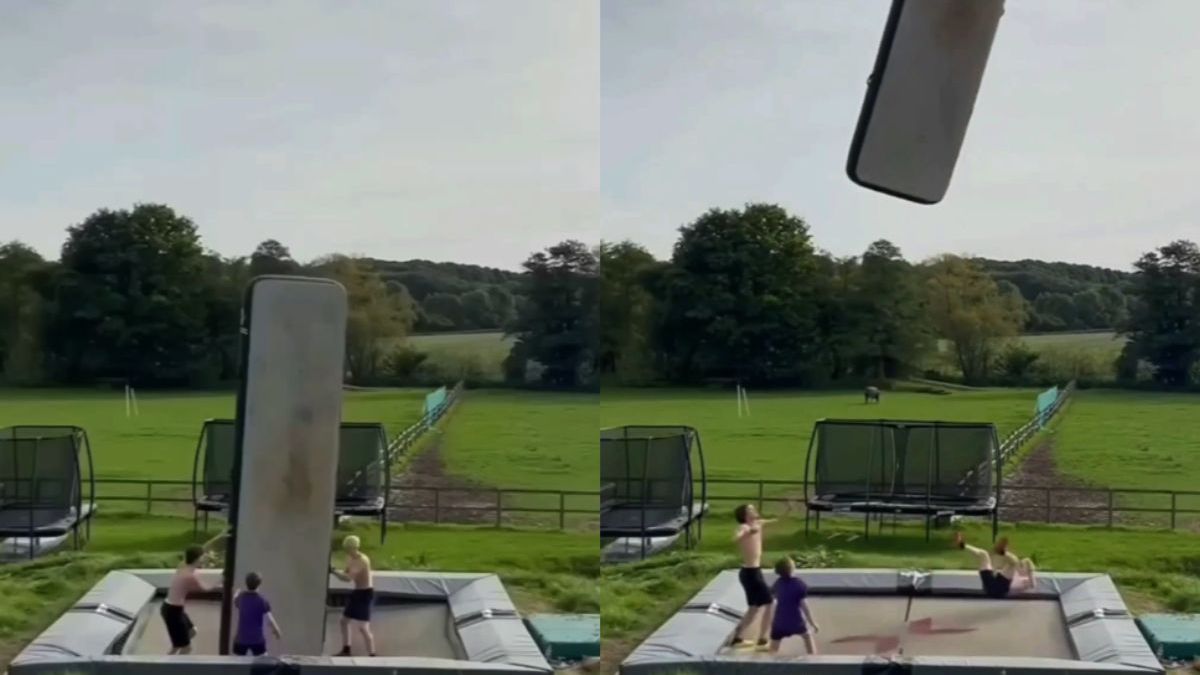 Airtrack laat gelijk weten niet thuis te horen op een trampoline