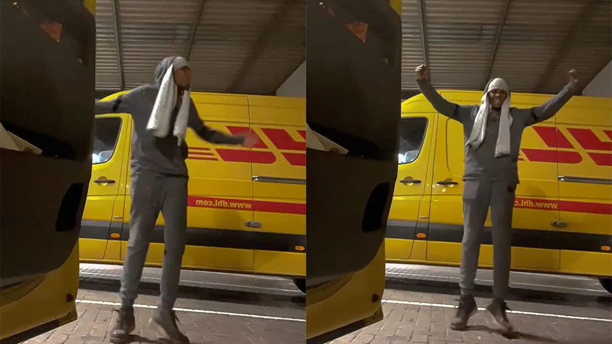 thumb vk bezorger neemt even pauze en stampt er lekker op los