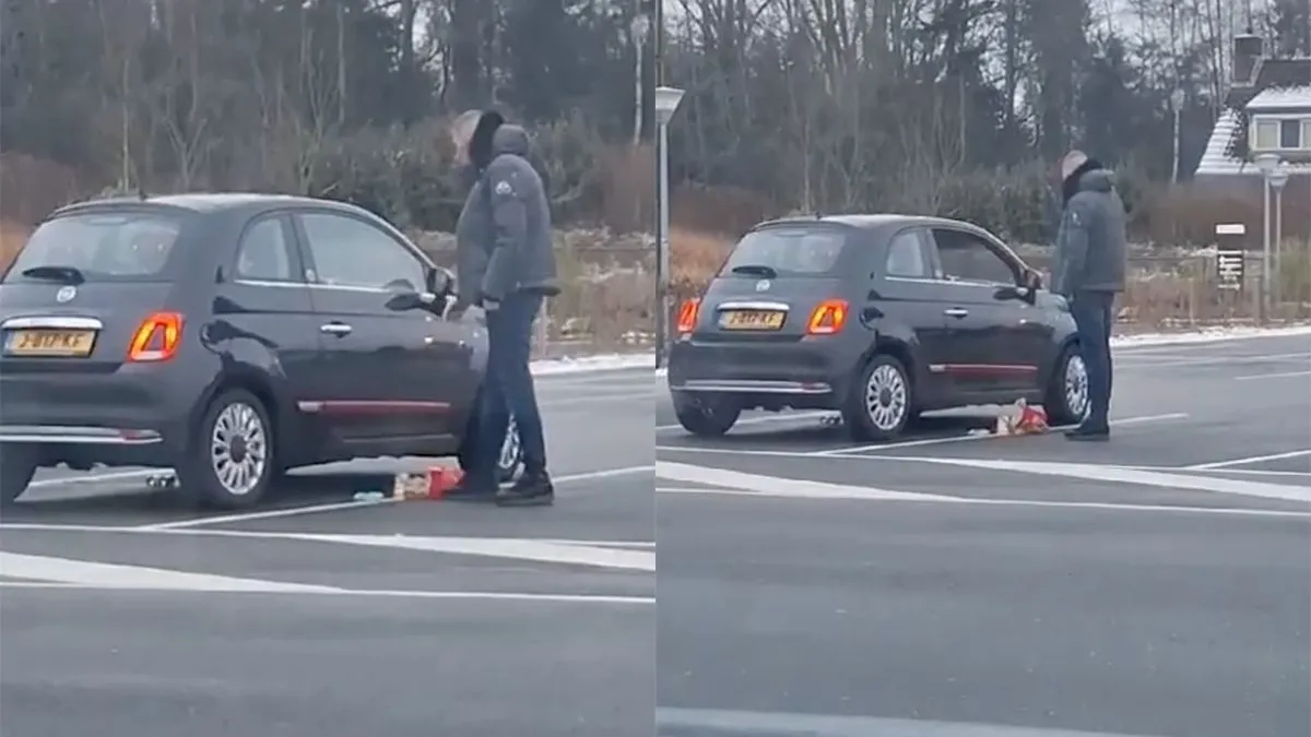 thumb vk dame op parkeerplaats mac in heerde krijgt lesje over afval opruimen
