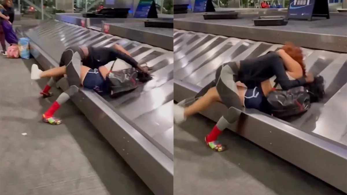 thumb vk twee dames op dallas fort worth airport vechten meningsverschil uit op bagageband