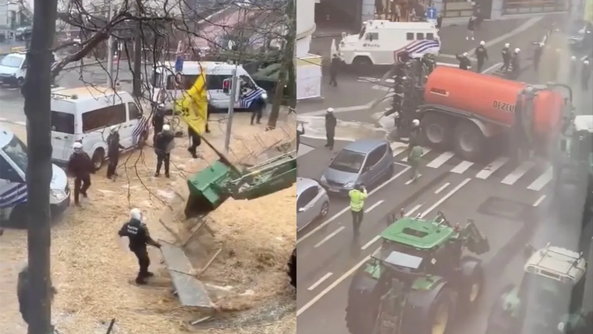 thumb vk beelden van boeren in brussel die doen waar ze goed in zijn