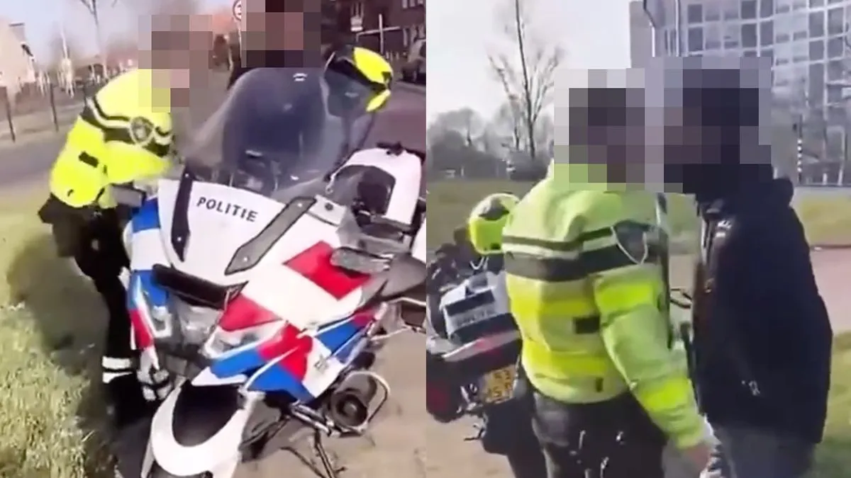 thumb vk brutaaltje op fatbike gaat in discussie met oom agent