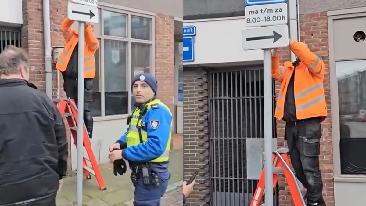 thumb vk man denkt dat handhaving bord anders laat hangen om bon uit te kunnen schrijven