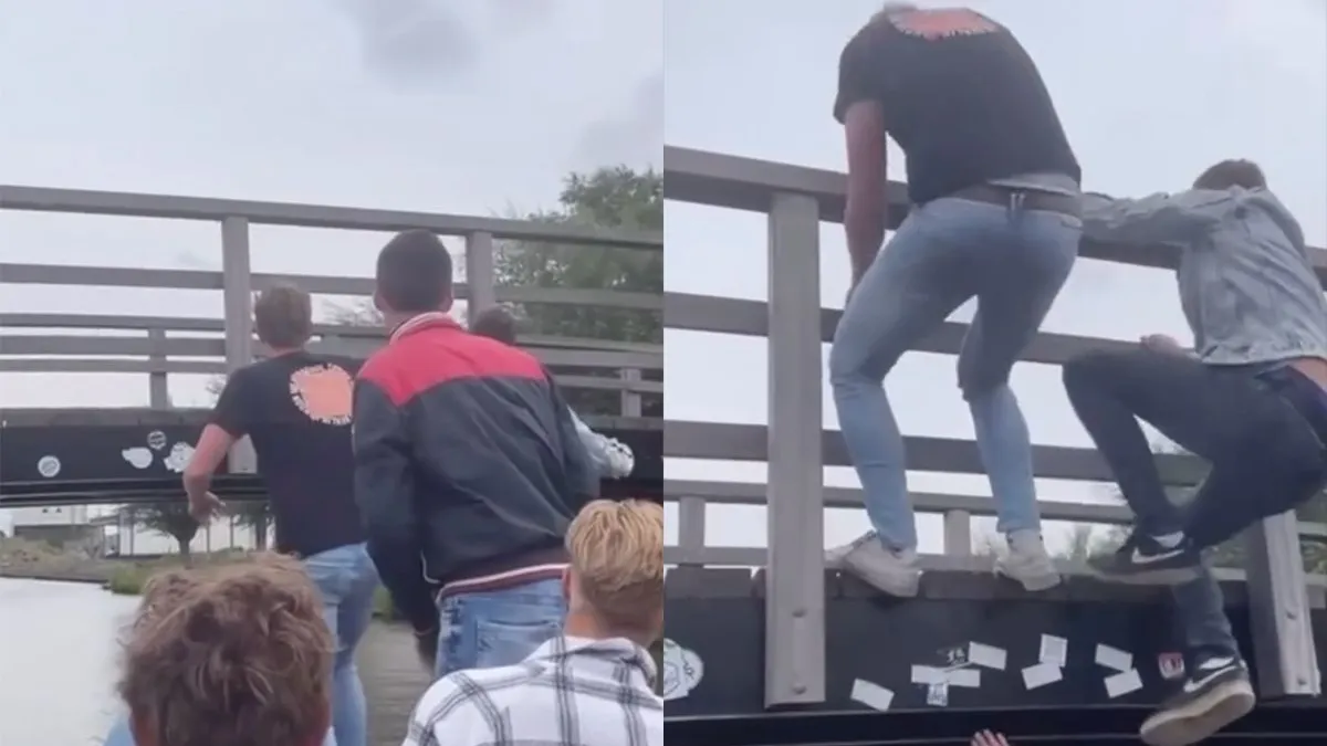 thumb vk van boot op brug en weer op boot klimmen gaat bijna goed
