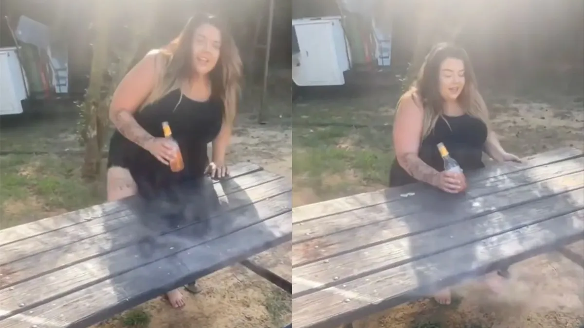 thumb vk zitten aan picknicktafel kan zo maar eens een nieuw genre zijn in natuurfilms