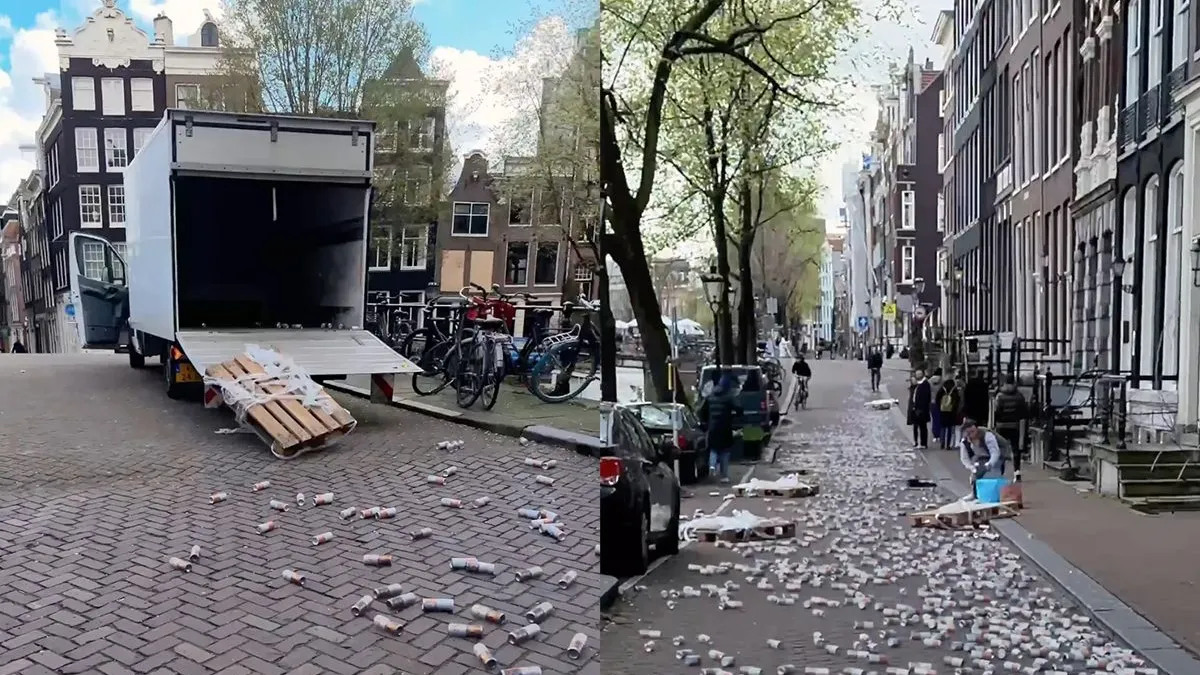 thumb vk chauffeur laat klep open staan straat vol blikjes nieuwe smaak stelz