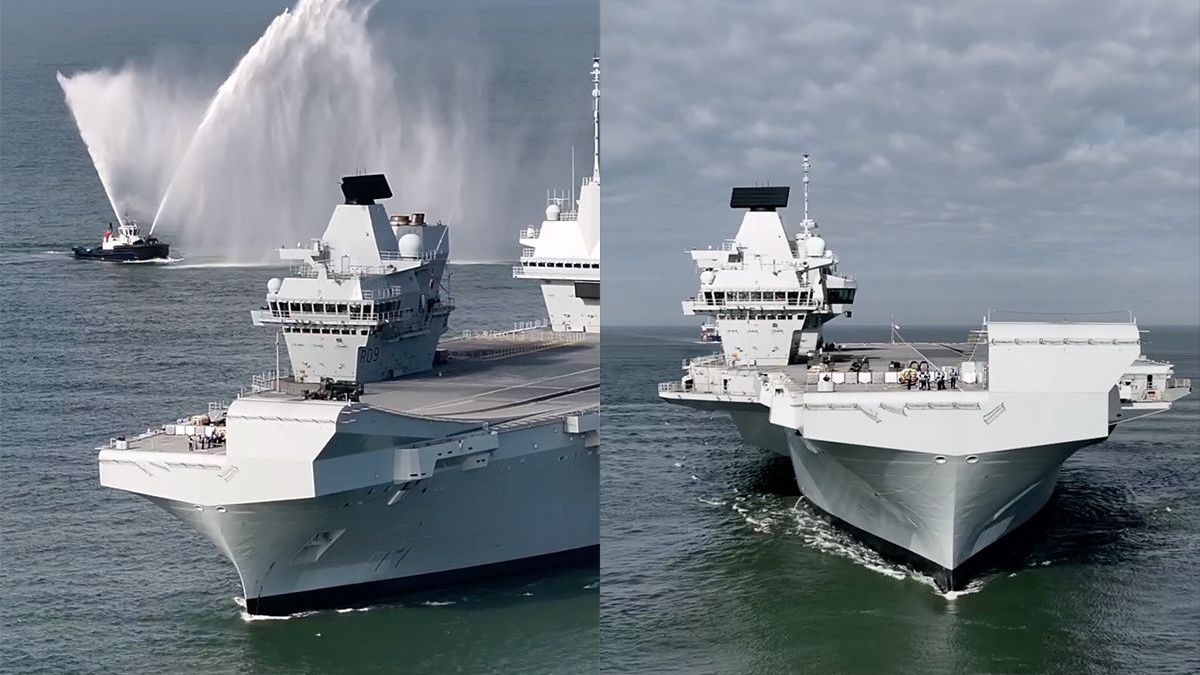 Nederlandse fotograaf maakt brute drone beelden van vliegdekschip HMS Prince of Wales