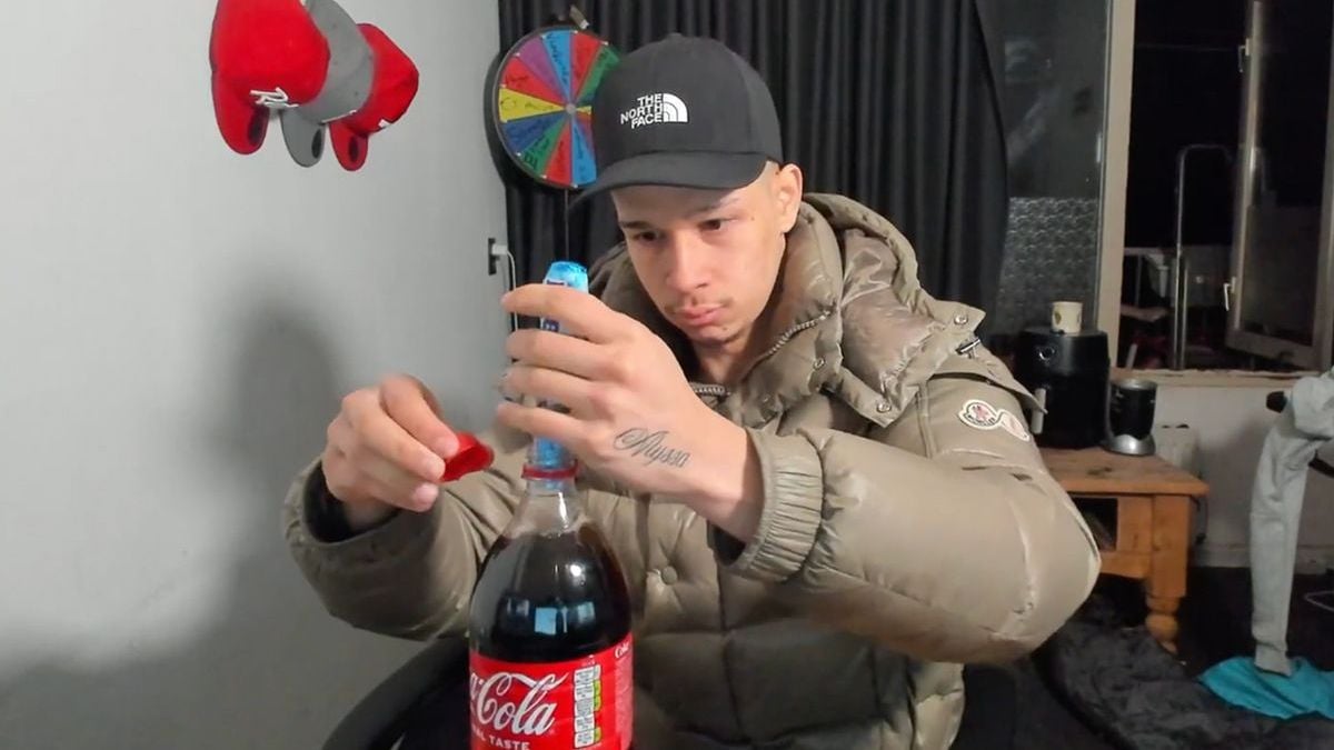 Nederlandse 'IShowSpeed' wannabe 'Buurtwacht' gelooft niet in reactie Coca Cola en Mentos