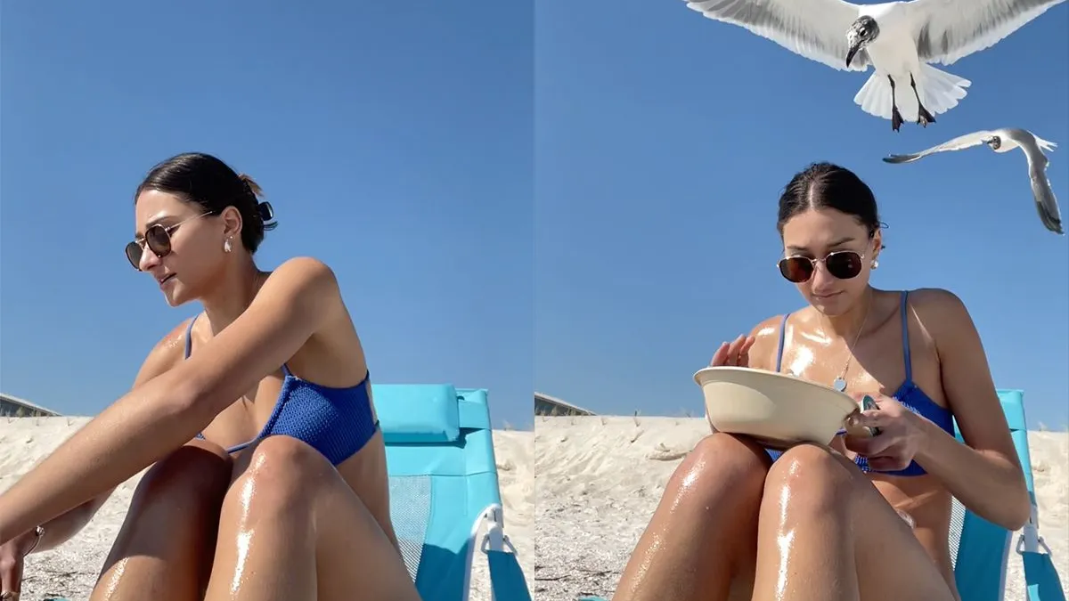 thumb vk salade eten op het strand blijkt een heel erg slecht idee