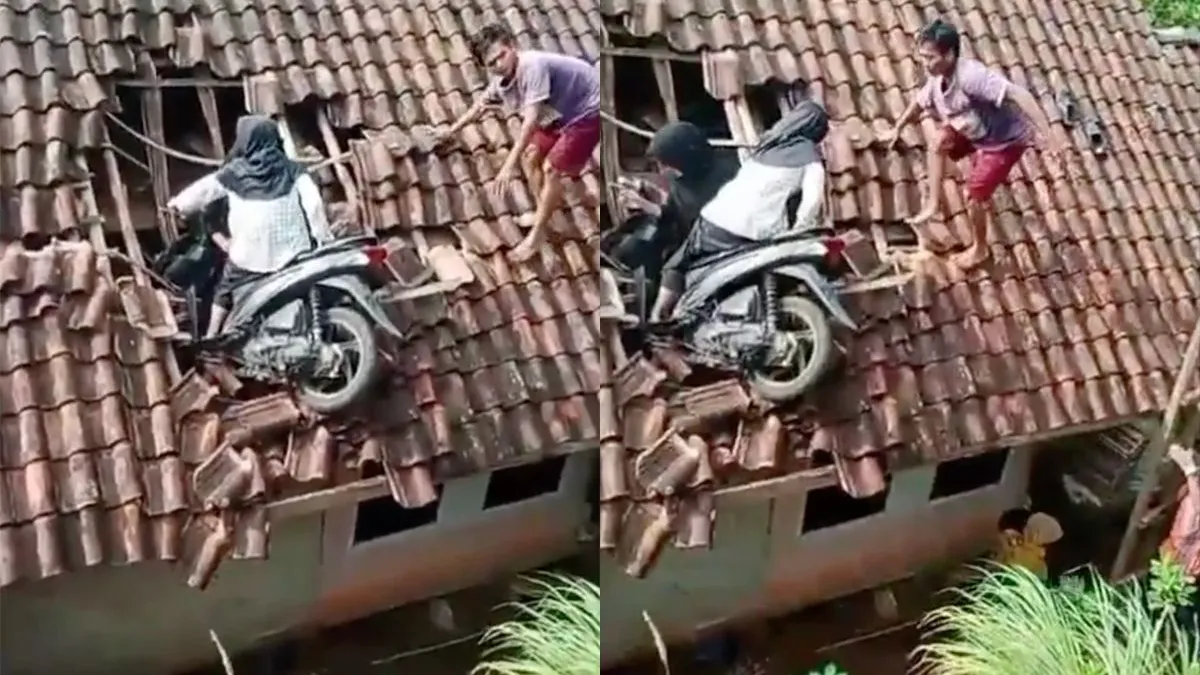 thumb vk vrouw achter het stuur gat in je muur eh dak