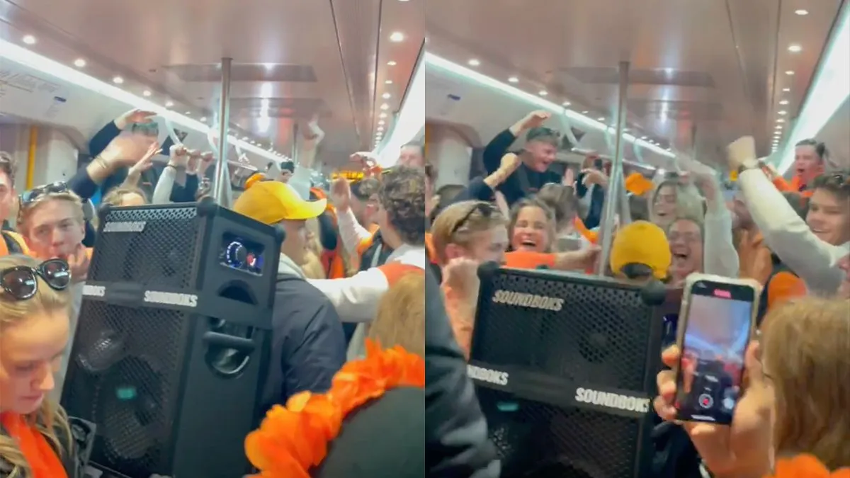 thumb vk misschien wel de mooiste beelden van koningsdag 2024 heerlijk feestje in amsterdamse metro
