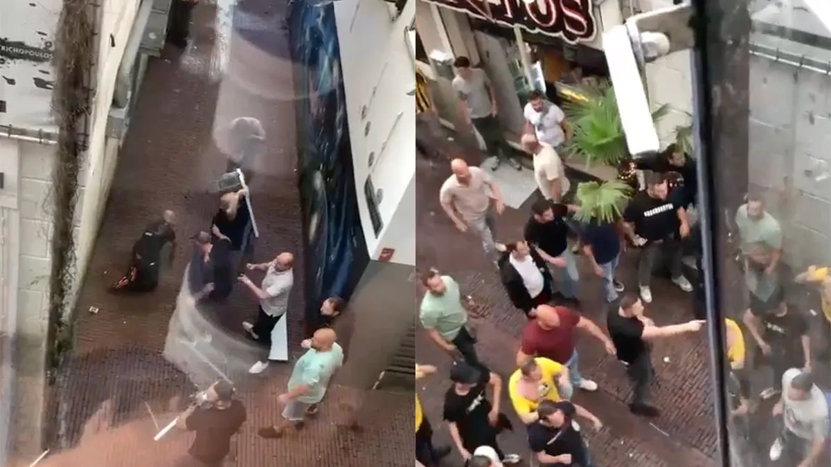 thumb vk gezellig kopschoppen in arnhem tijdens rellen na wedstrijd tussen vitesse en ajax