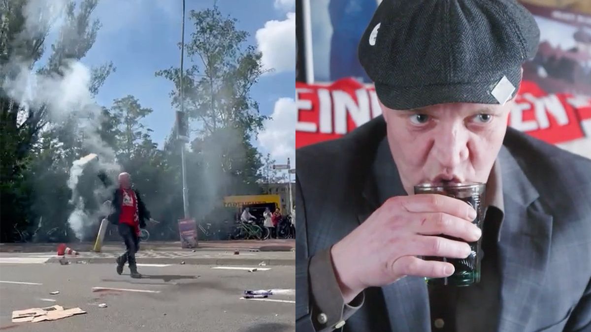 PSV supporter die hand mist na vergissing tussen cobra en fakkel is 'Gasolina' cultheld Appie