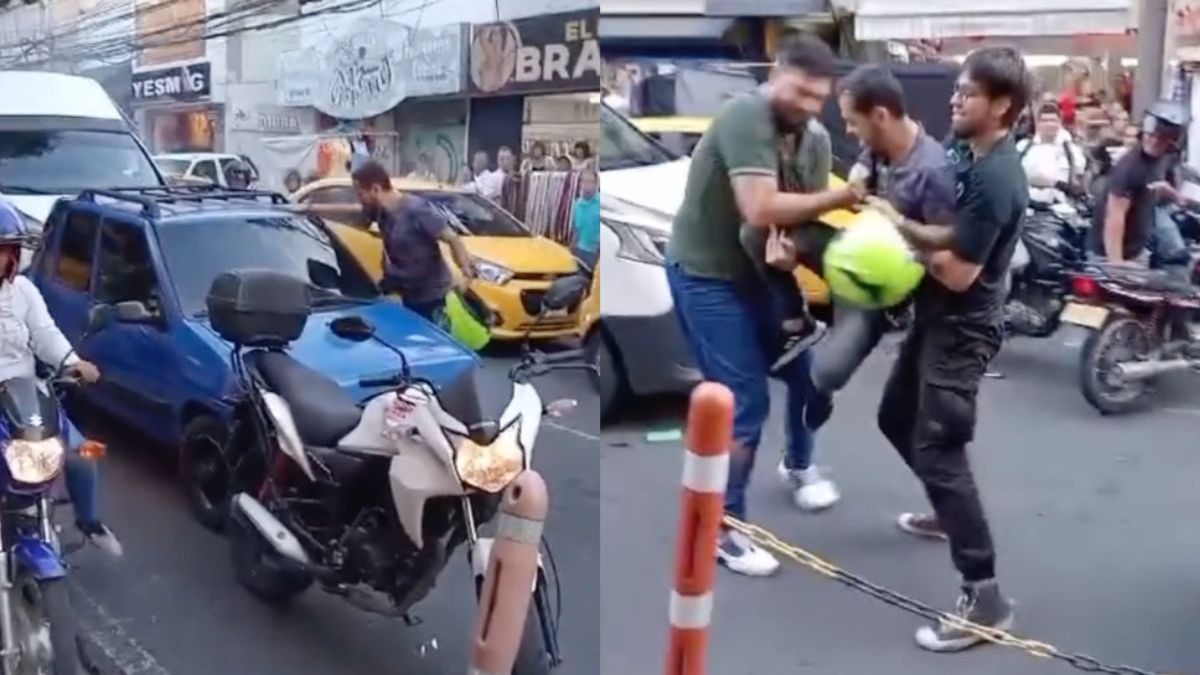 Iemand in Colombia leert een lesje over dapper doen in het verkeer