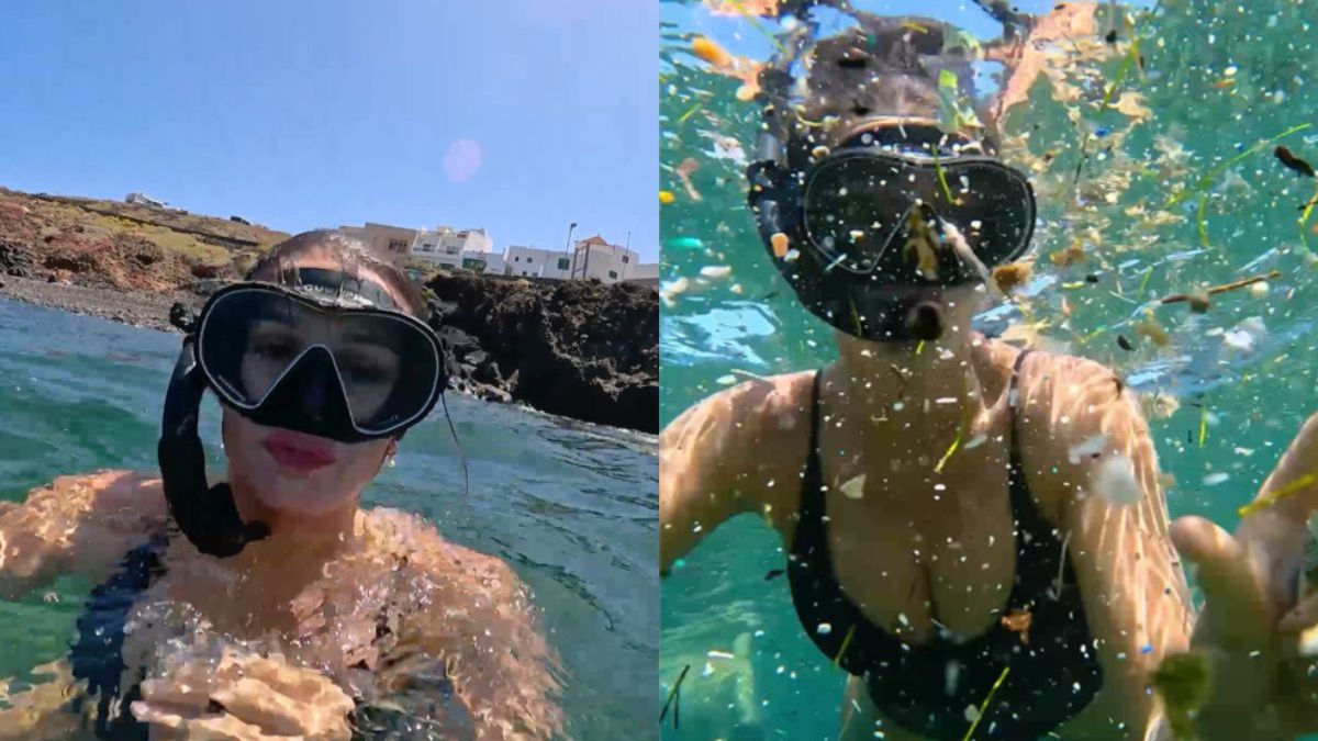 Lekker snorkelen voor de kust van Tenerife, maar dan wel tussen het plastic