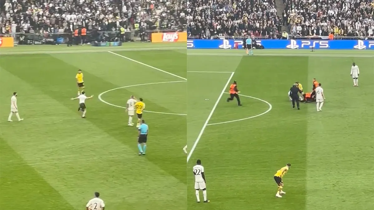 thumb vk kan gewoon veldbestormers tijdens champions league finale tussen borussia dortmund en real madrid