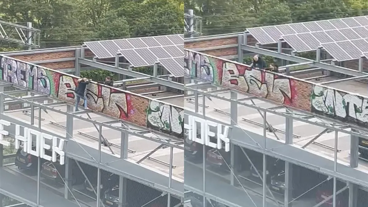thumb vk schoolgaande meiden houden van wel heel riskant buitenspelen tijdens het spijbelen