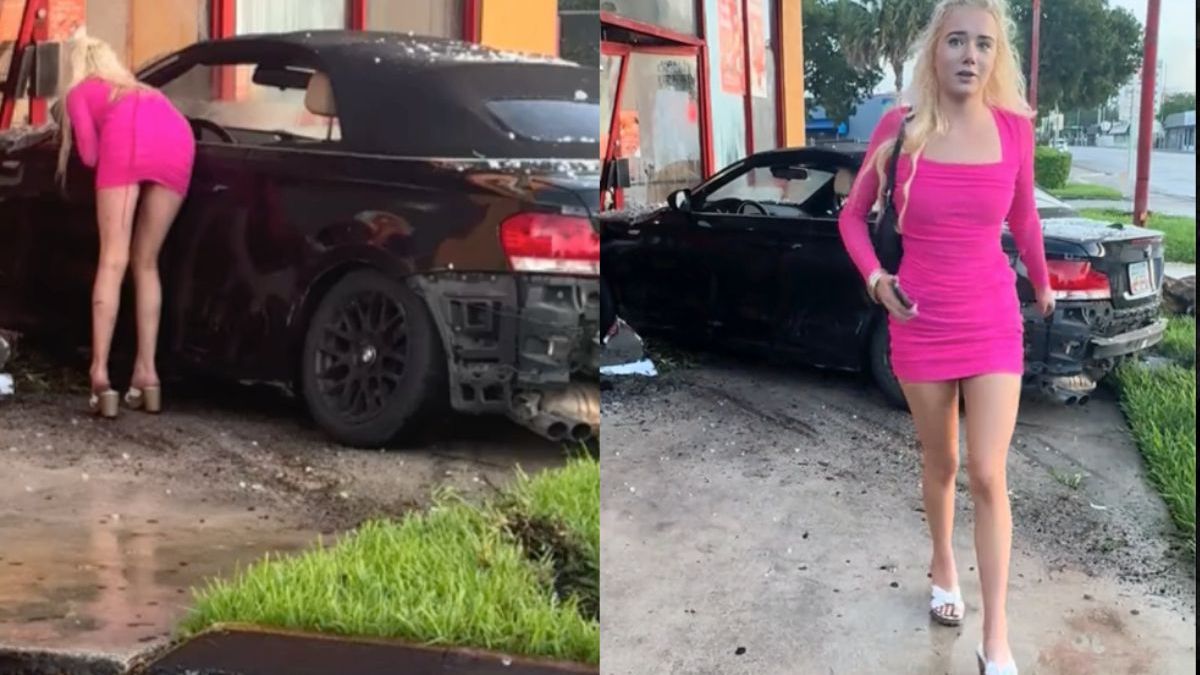 Barbie-lookalike ramt BMW in Popeye’s en dacht daarvan weg te kunnen lopen