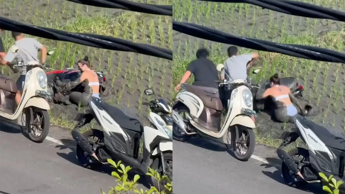 thumb vk dame vindt de perfecte manier om een scooterrit op bali te eindigen